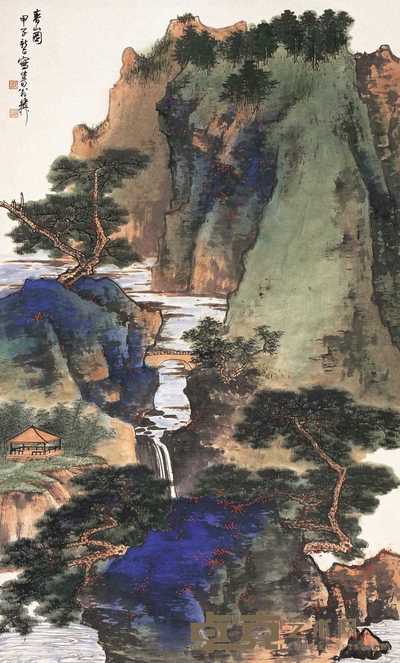 谢稚柳 甲子1984年作 春山图 立轴 132×79cm
